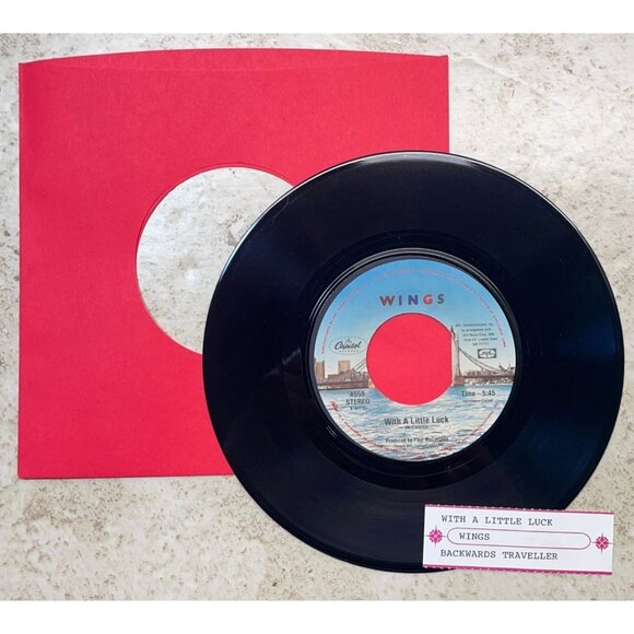 Paul McCartney and Wings With a Little Luck / Backwards Traveller 45 Rock Pop - Picture 2 of 6